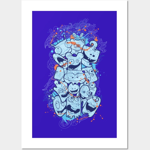 My Little Blue Friends - Streetwear Design Wall Art by zuksone